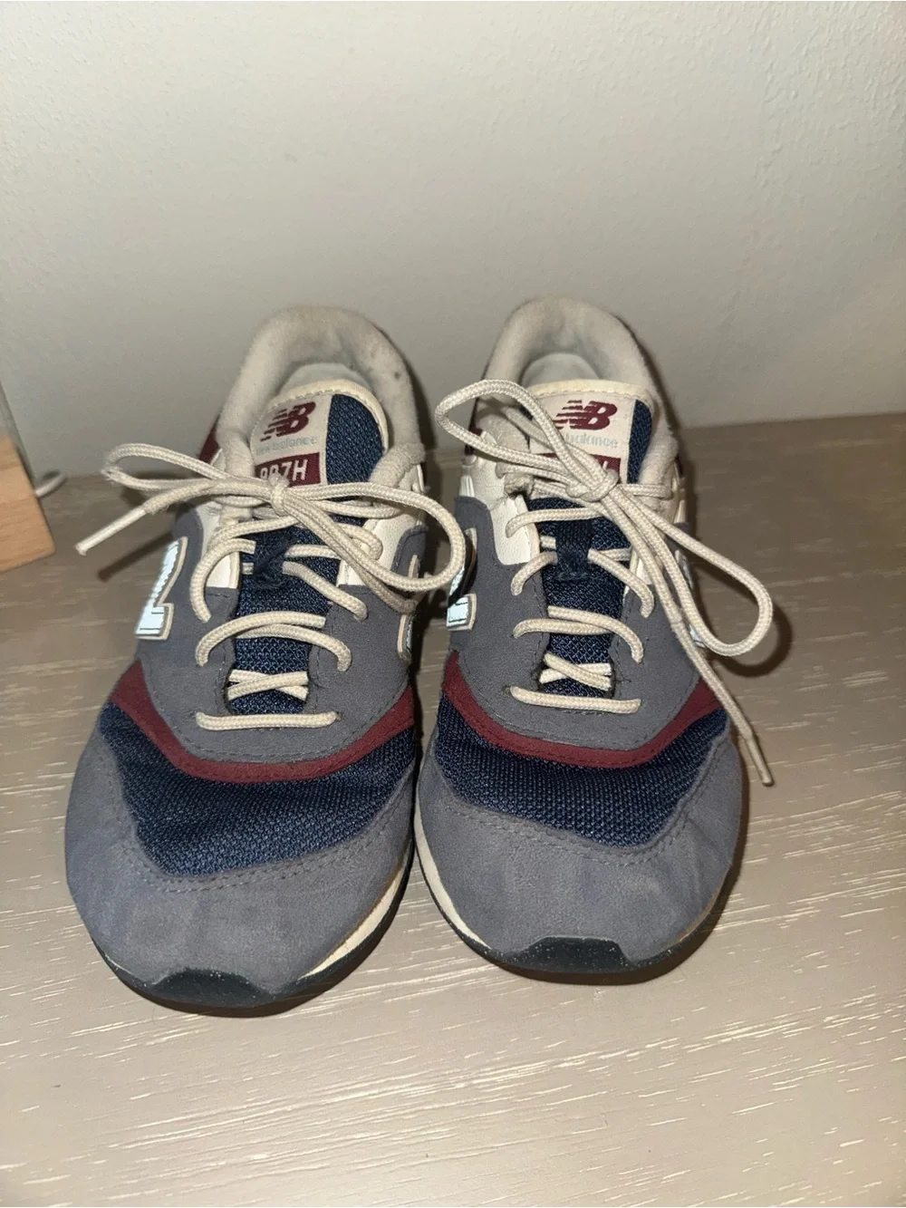 New Balance Kids Navy Gray Burgundy Lace-Up Sneakers